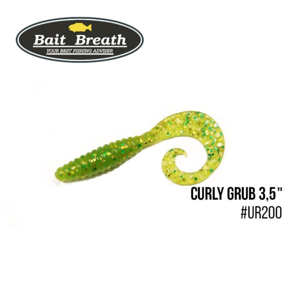 Силікон Bait Breath Curly Grub 3,5" (10шт/упак.) # Ur200