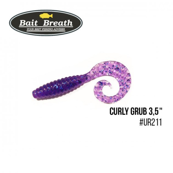 Силікон Bait Breath Curly Grub 3,5" (10шт/упак.) # Ur211