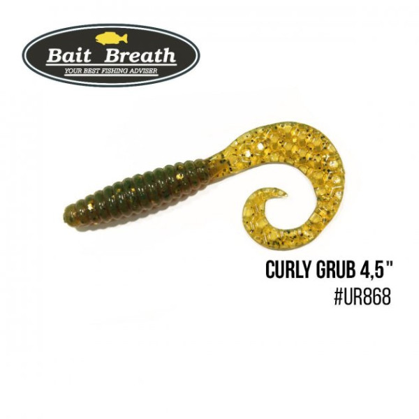 Silicone Bait Breath Curly Grub 4.5"(8pcs/pack)#s868