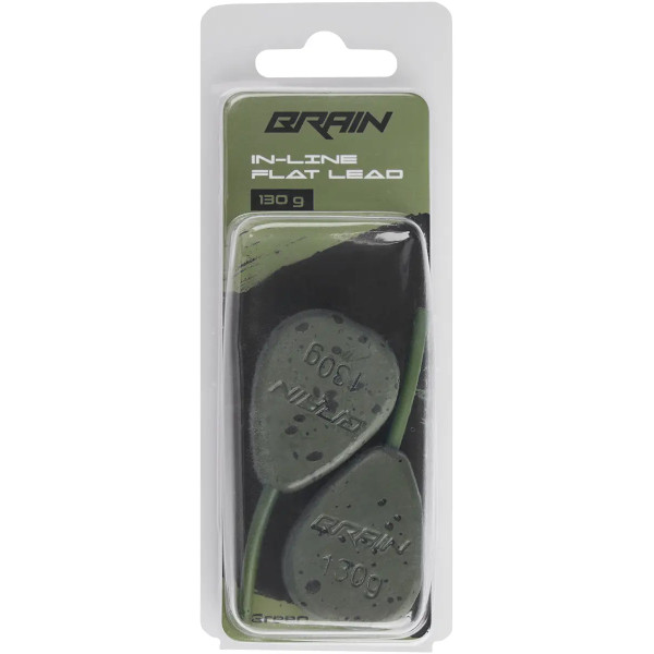 Грузило Brain In-Line Flat Lead 110g 2шт/уп green