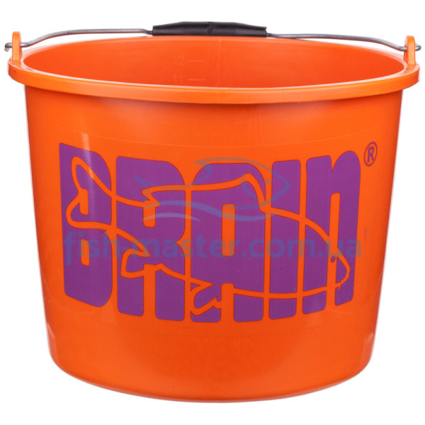 Brain 12L Orange Plastic Bait Bucket