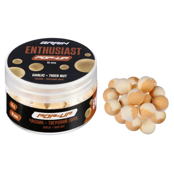 Бойлы Brain Enthusiast Pop-Up Garlic-Tiger Nut (Чеснок-Тигровый орех) 10mm 15g