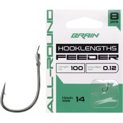 Готовый поводок Brain All-round 0.12mm, length 100cm, hook #14 (8pcs)