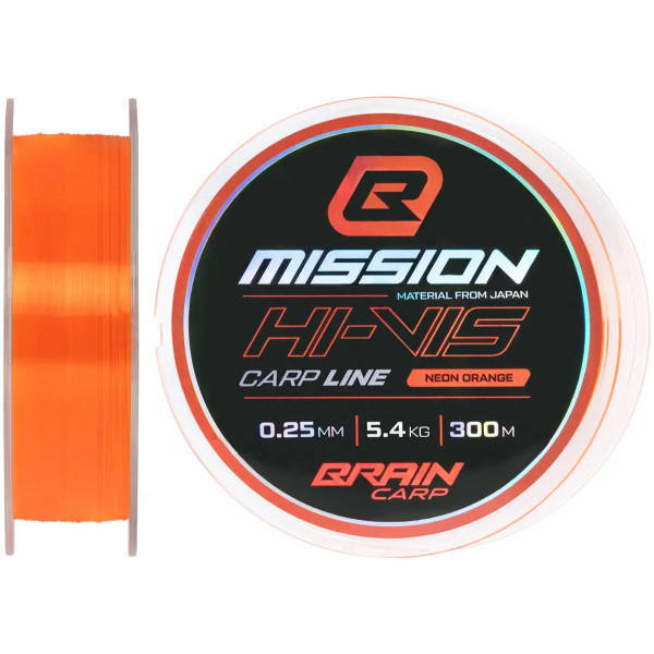 Brain Mission Carp Line (Neon Orange) 300m 0.23mm 4.5kg