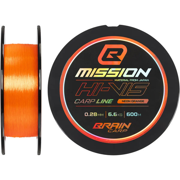 Brain Mission Carp Line (Neon Orange) 600m 0.25mm 5.4kg