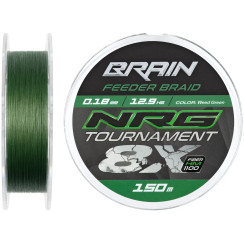 Шнур Brain NRG 8X Tournament 150m 0.18mm 12.9kg Green