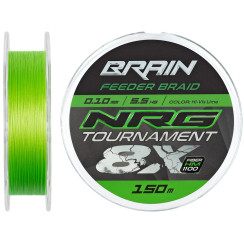 Шнур Brain NRG 8X Tournament 150m 0.16mm 9.9kg Lime
