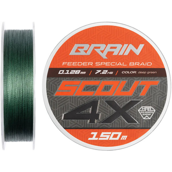 Шнур Brain Scout 4X (2026) 150m (deep green) 0.148mm 8.6kg