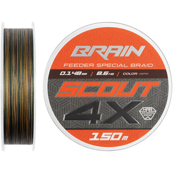 Brain Scout 4X (2026) 150m (camo) 0.205mm 14.6kg cord