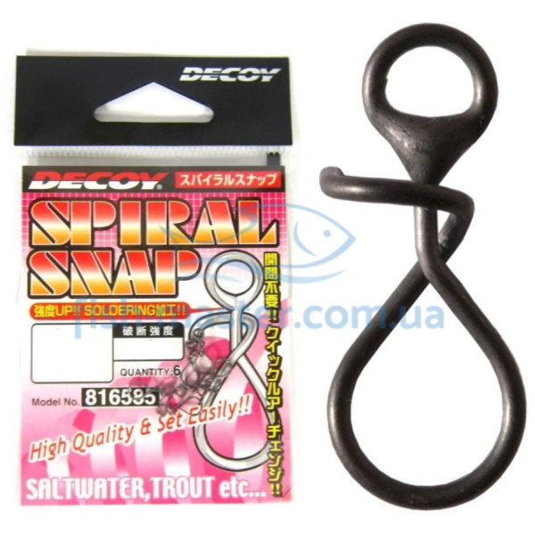 Застібка Decoy Spiral Snap 0, 10lb, 6 шт