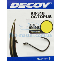 Гачок Decoy KR-31 Octopus Black Nickeled #2/0, 6 шт.
