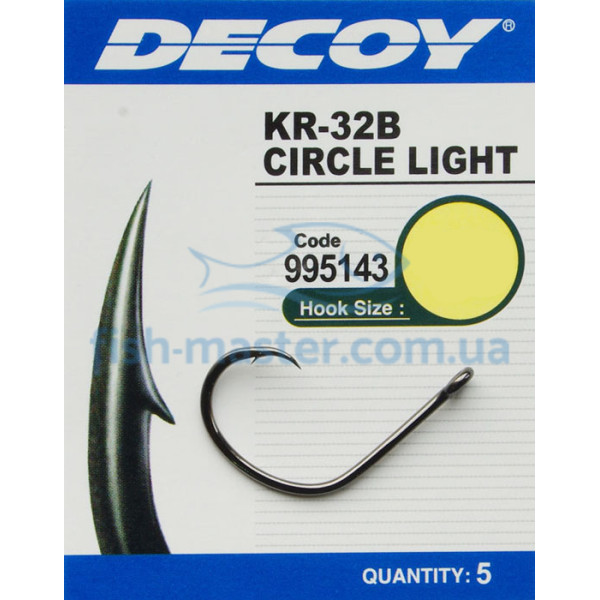 Гачок Decoy KR-32 Circle Light Black Nickeled #6/0, 4 шт.