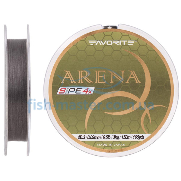 Шнур Favorite Arena PE 4x 150м (silver gray) #0.3/0.09mm 6.5lb/3kg