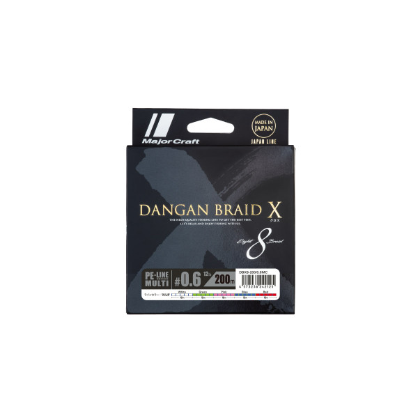 Cord Major Craft Dangan X X8 200m (Multi Color) #0.6/0.06mm 12lb/5.4kg