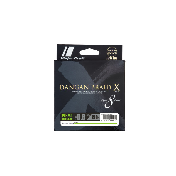 Cord Major Craft Dangan X X8 150m (Light Green) #1.0/0.13mm 20lb/9.0kg