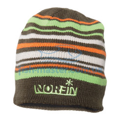 Шапка в'язана Norfin (коричнева в смужку) FROST XL