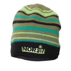 Шапка в'язана Norfin (зелена в смужку) FROST L