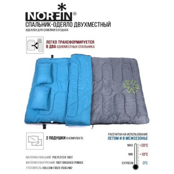 Мішок-ковдра спальна Norfin Alpine Comfort Double 250 (NFL-30240)