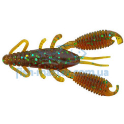 Silicone Reins Ring Craw Mini 2.5" 565 Motor Oil Green Flake 10 pcs