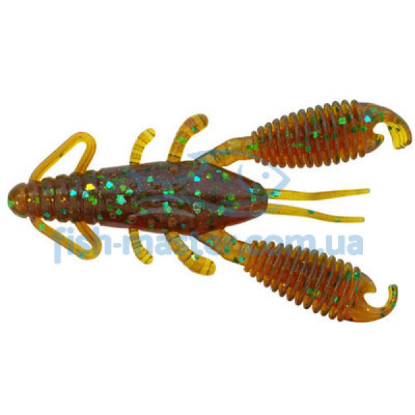 Silicone Reins Ring Craw Mini 2.5" 565 Motor Oil Green Flake 10 pcs