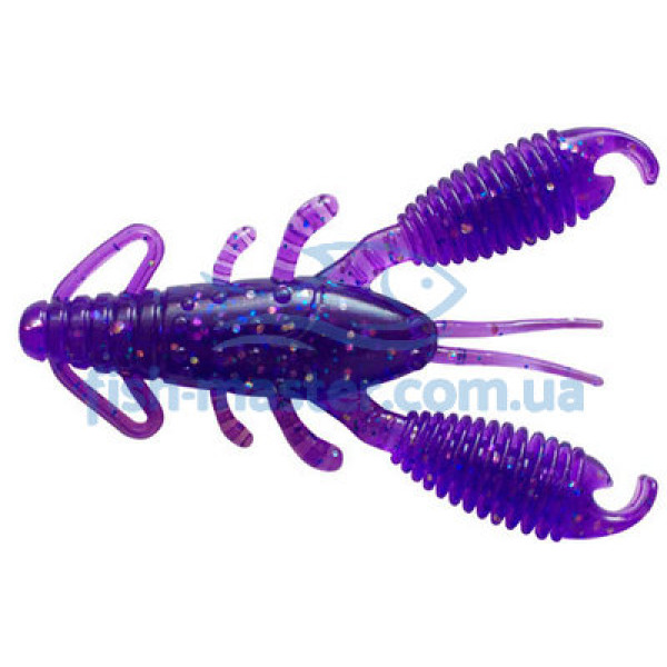 Silicone Reins Ring Craw Mini 2.5" 567 Lilac Silver and Blue Flake 10 pcs