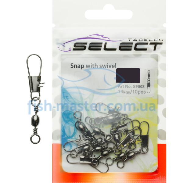 Вертлюжок с застежкой Select SF003 size 6, 9 шт.