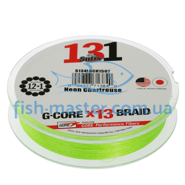 Cord Sufix 131 BRAID X13 150m 0.18mm 11.4kg/25lb neon chartreuse