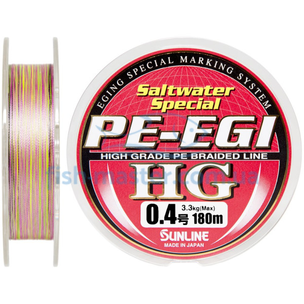 Шнур Sunline PE EGI HG 180м 0.4/0.104мм 3.3кг/8LB