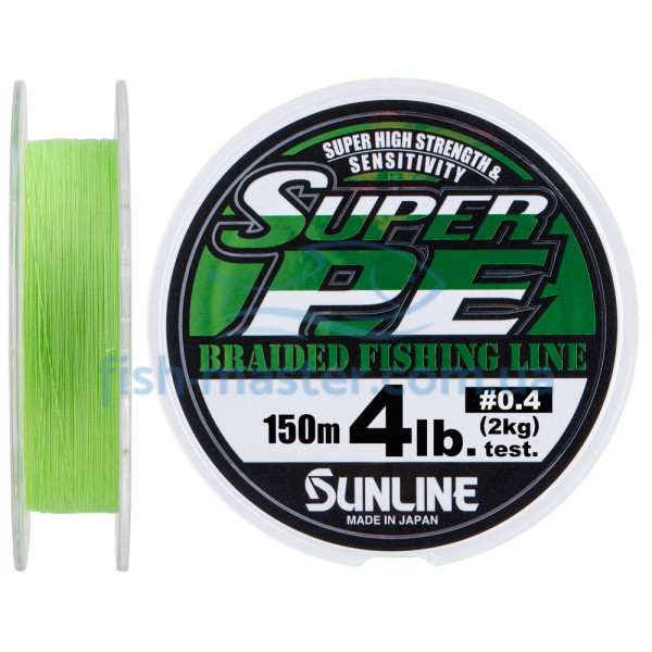 Sunline New Super PE Cord 150m (light green) #0.4/0.104mm 4LB/2kg
