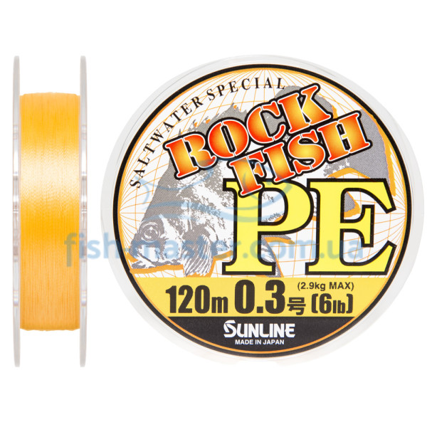 Cord Sunline ROCK FISH PE 120m #0.3/0.09mm 6LB/2.9kg