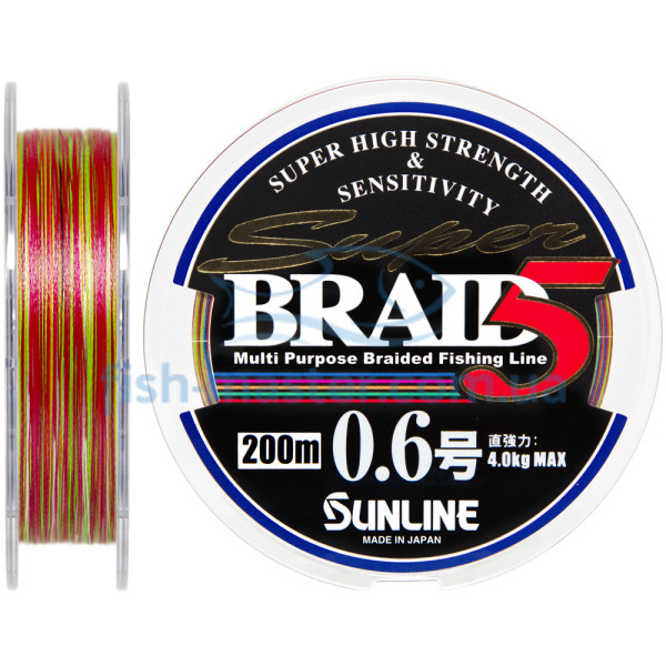 Шнур Sunline Super Braid 5 200м #0.6/0.128мм 8lb/4кг