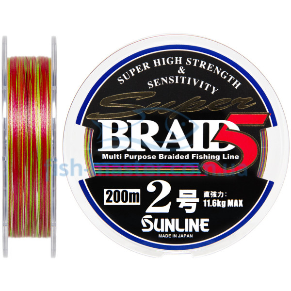Шнур Sunline Super Braid 5 200м #2.0/0.225мм 23lb/11.6кг