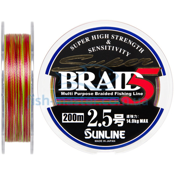 Шнур Sunline Super Braid 5 200м #2.5/0.25мм 30lb/14кг