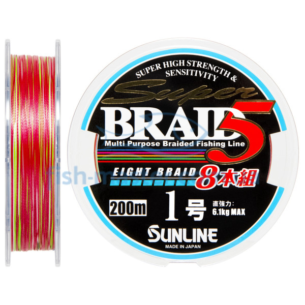 Шнур Sunline Super Braid 5 (8 Braid) 200м #1.0/0.165мм 13lb/6.1кг