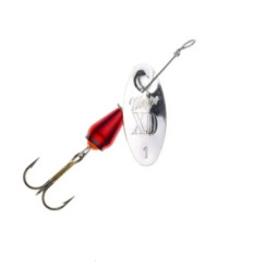 Mepps XD No. 0 silver/red spoon
