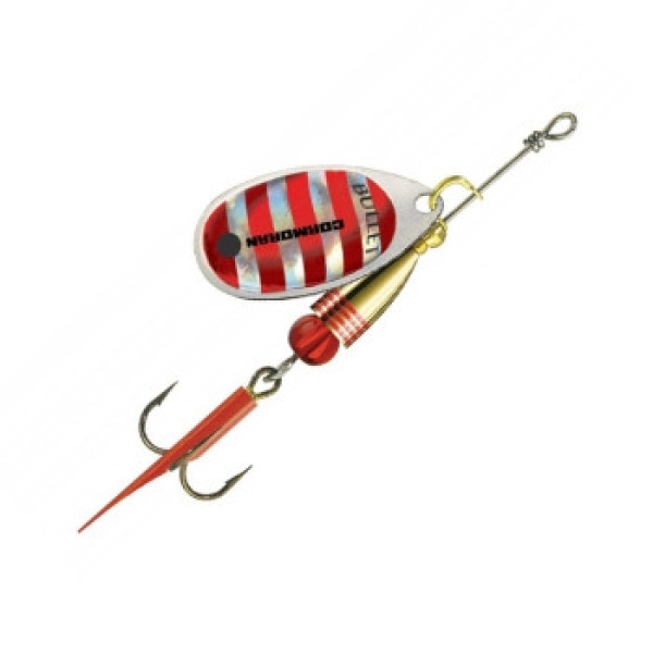 Spinner Cormoran Bullet No. 5 20g #Silver/Red stripes