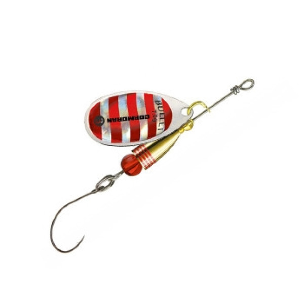 Блесна Cormoran Bullet Single Hook №1 3g #Silver/Red stripes