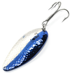 Блешня Dardevle Devle Dog Giant 80мм 56g #Hammered Nickel/Blue