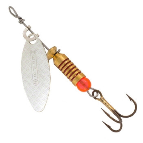 Mepps Aglia Longue No. 00 rotating spoon, argent silver, 1.5g