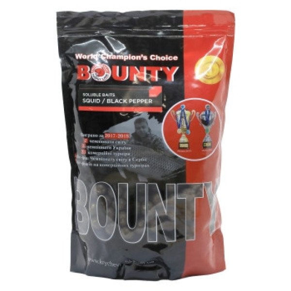 Bounty Squid/Black Pepper 20mm 1kg Soluble Groundbait Boilies