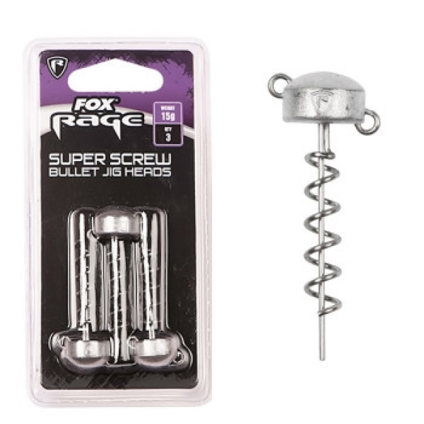 Fox Rage Super Screws Jig Head 15g 3pc