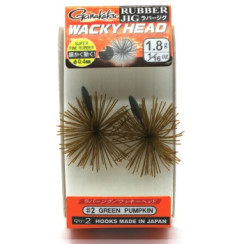 Гачок Gamakatsu Rubber Jig Wacky Head Green Pumpkin 1.8g 2шт