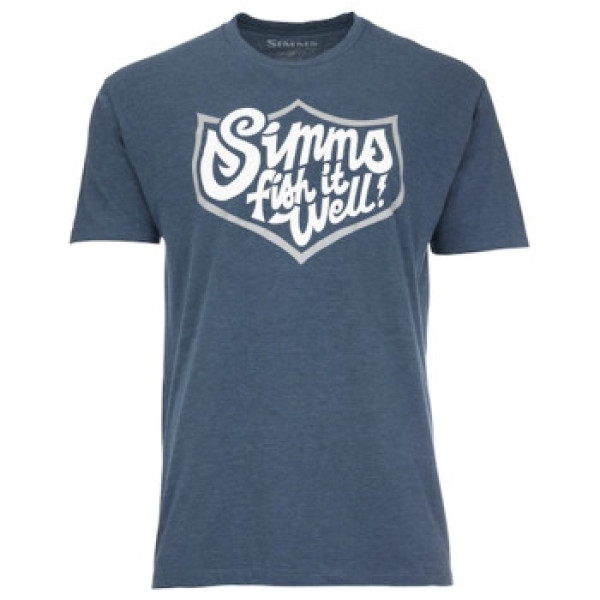 Футболка Simms Fish It Well Badge T-Shirt Sailor Blue Heather M