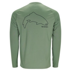 Simms Tech Tee Artist Series Trout Raglan Otln/Fld XXL