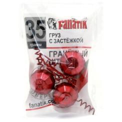 Fanatik faceted corkscrew weight with clasp, red, 35g, 3 pcs