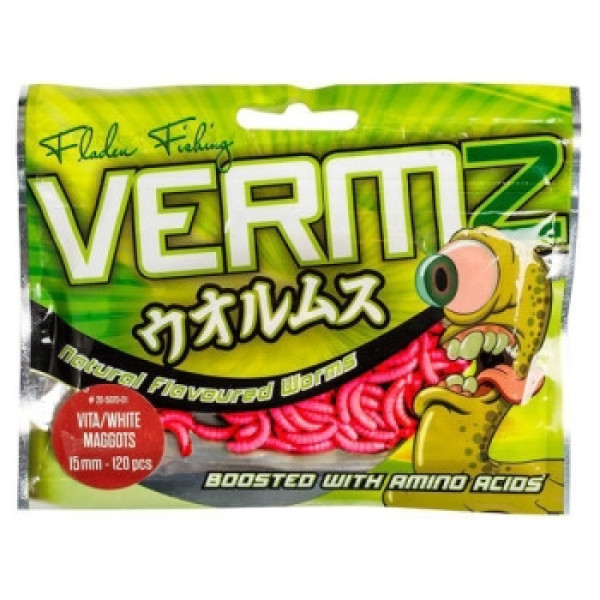 Искусственный опарыш красный Fladen Vermz Maggots 15mm 120pcs