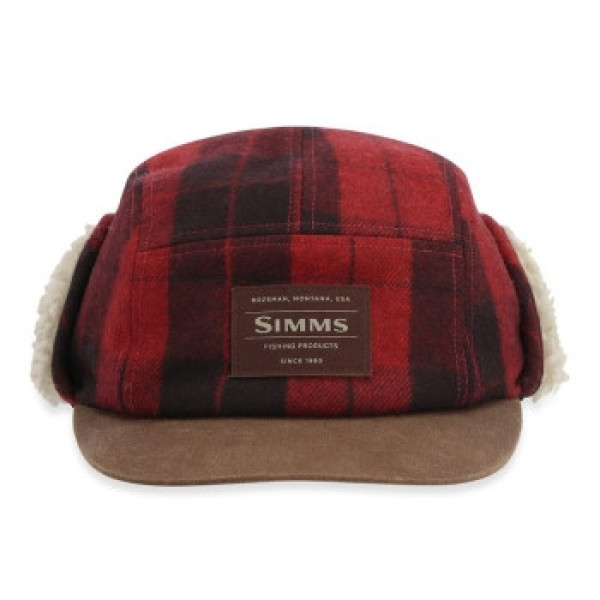 Simms Coldweather Cap Red Buffalo Plaid S/M