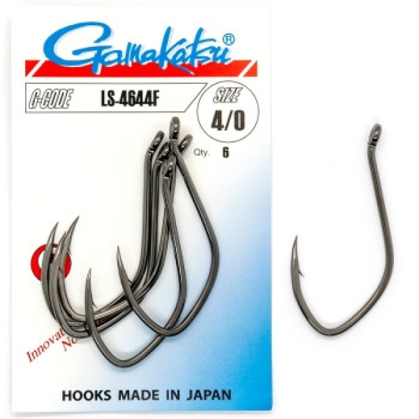 Gamakatsu LS-4644F Black #4/0 Hook, 6 pcs.