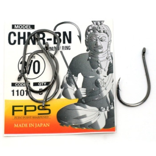 Fudo Chinu Hooks W/Ring Black 3/0