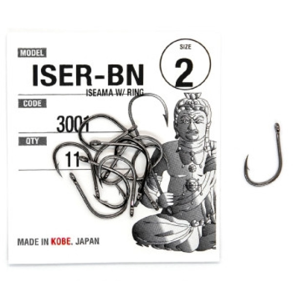 Fudo Iseama Hooks W/Ring Black 2